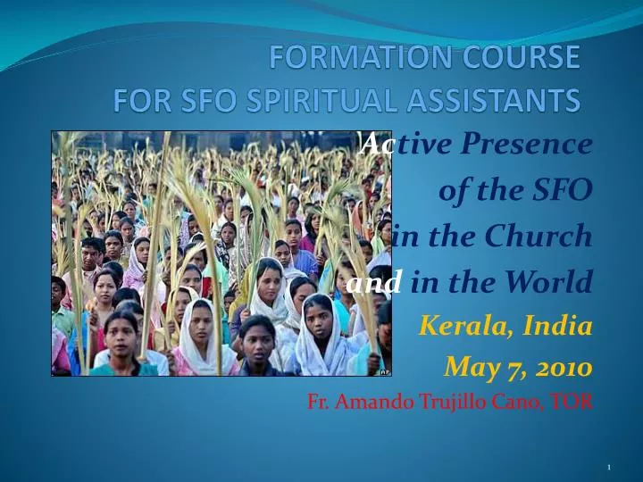 formation course for sfo spiritual assistants