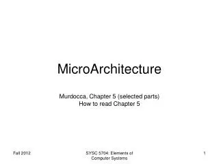 MicroArchitecture