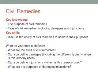 Civil Remedies
