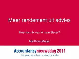 meer rendement uit advies