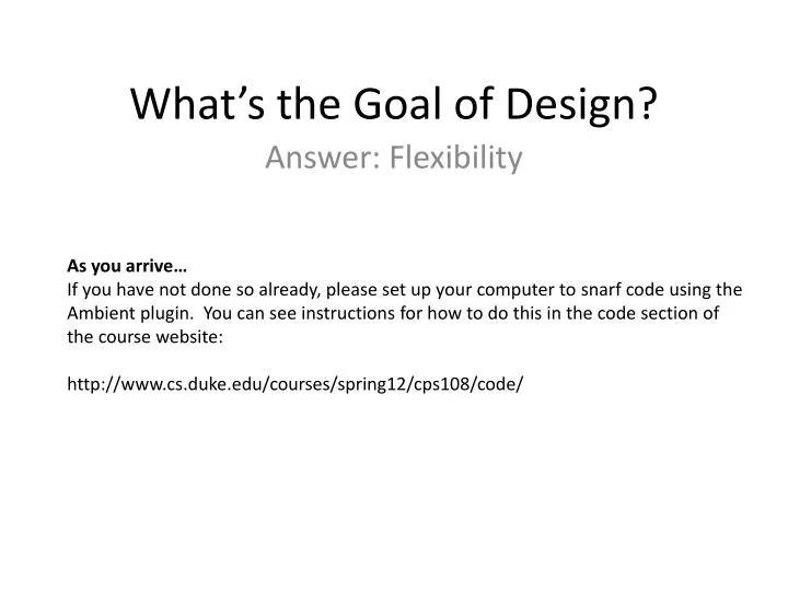 what s the goal of design