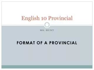 English 10 Provincial