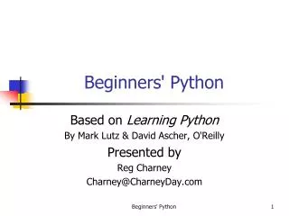 Beginners' Python