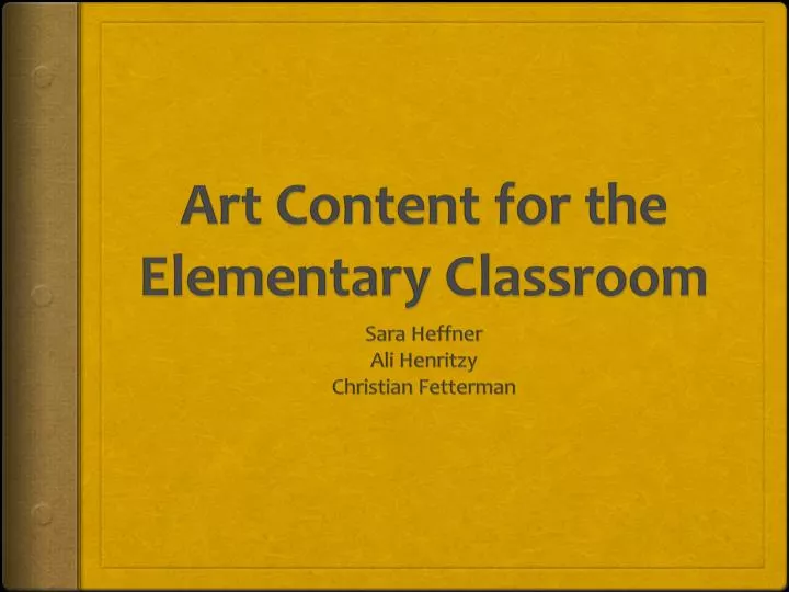 art content for the elementary classroom