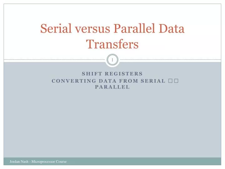 serial versus parallel data transfers