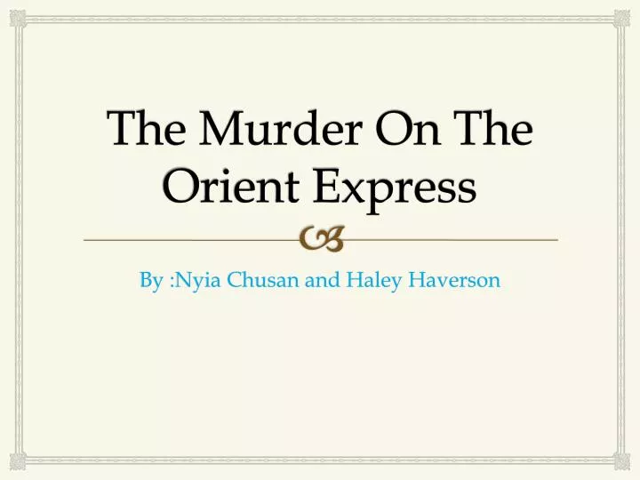 the murder on the orient express