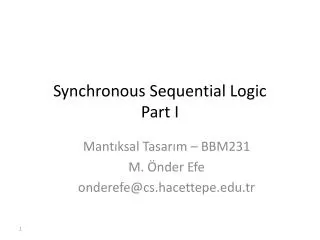 Synchronous Sequential Logic Part I