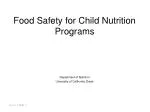 Food Safety for Child Nutrition Programs - slide 1
