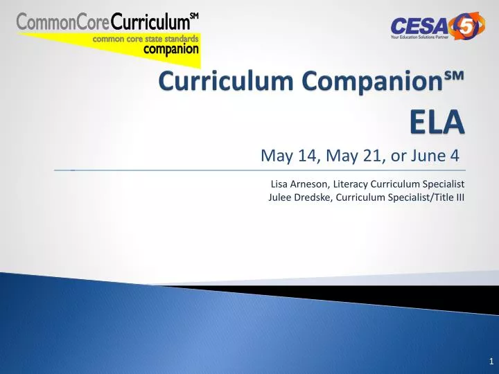 curriculum companion ela
