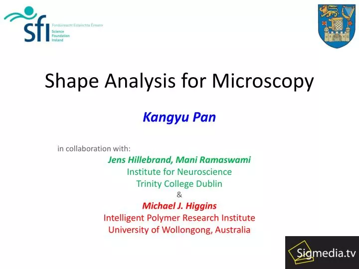shape analysis for microscopy