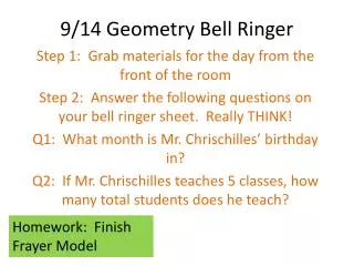 9/14 Geometry Bell Ringer