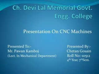 Ch. Devi Lal Memorial Govt. Engg. College