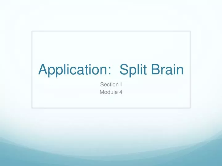 application split brain