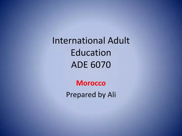 international adult education ade 6070