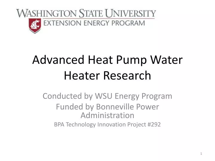 advanced heat pump water heater research