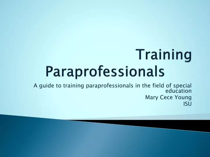training paraprofessionals