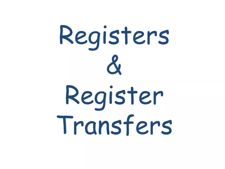 registers register transfers