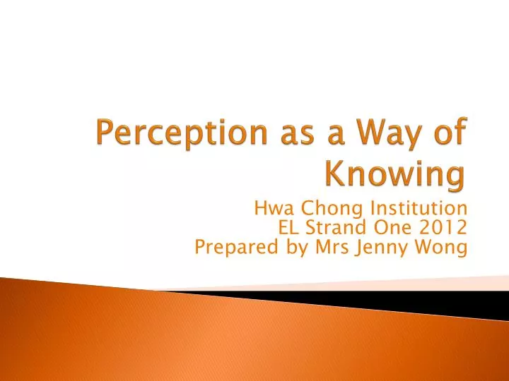 perception as a way of knowing