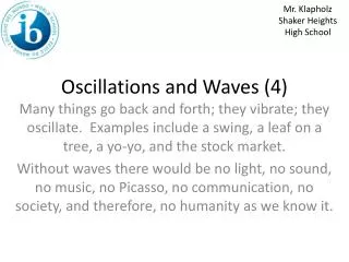 Oscillations and Waves (4)