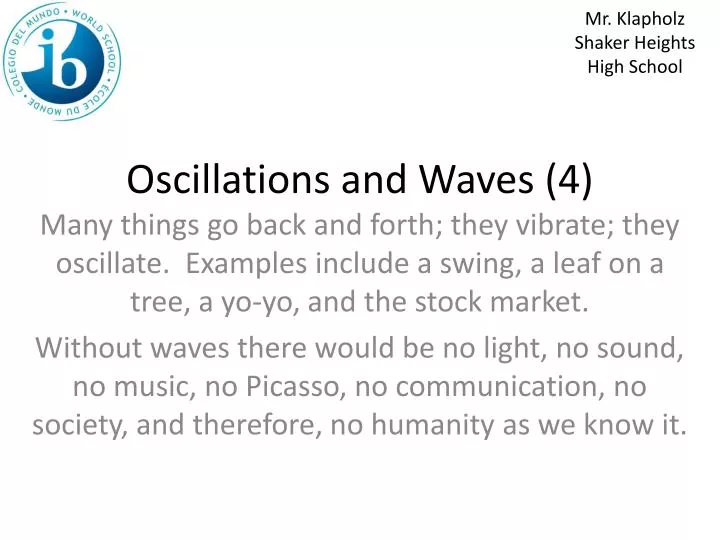 oscillations and waves 4