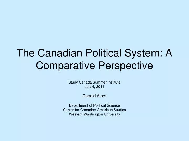the canadian political system a comparative perspective