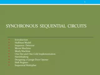 SYNCHRONOUS SEQUENTIAL CIRCUITS