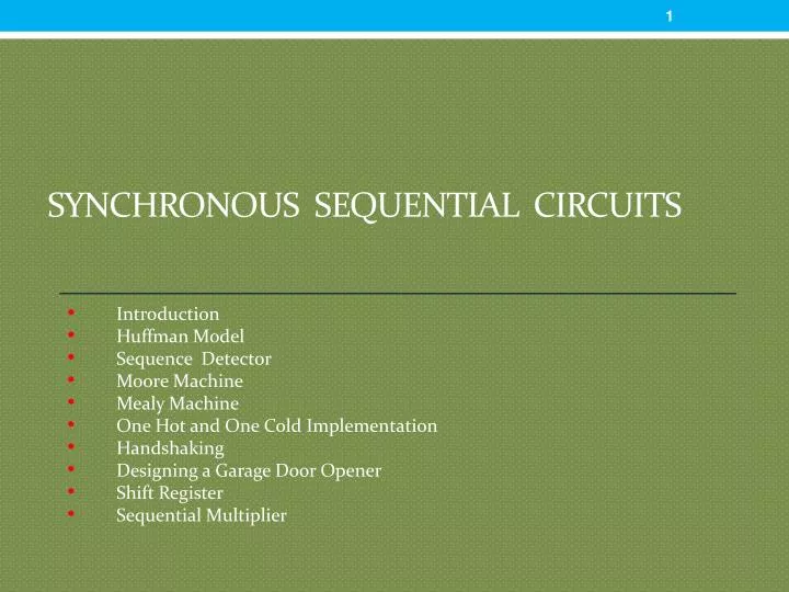 synchronous sequential circuits