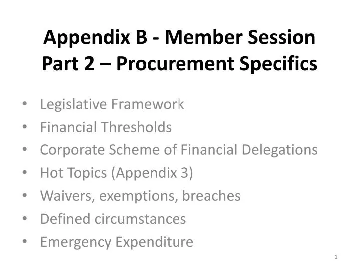 appendix b member session part 2 procurement specifics