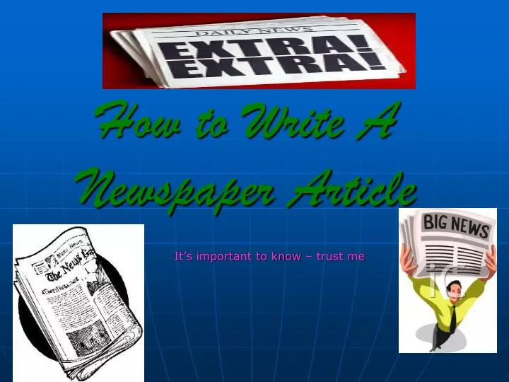 how to write a newspaper article