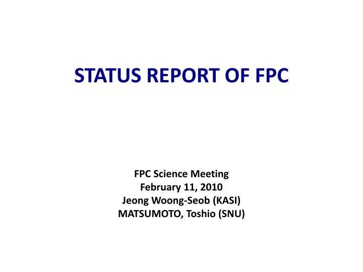 status report of fpc