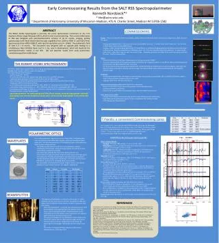 Early Commissioning Results from the SALT RSS Spectropolarimeter Kenneth Nordsieck* a