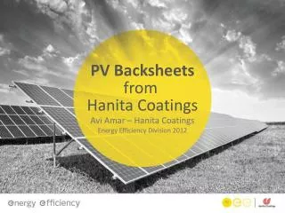 PV Backsheets from Hanita Coatings