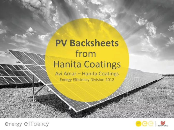 pv backsheets from hanita coatings
