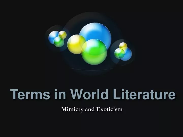 terms in world literature