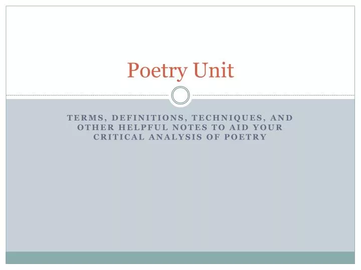 poetry unit