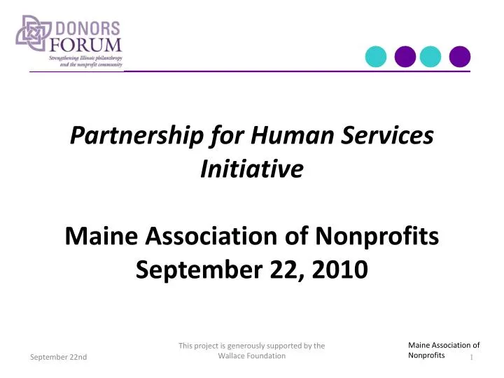 partnership for human services initiative maine association of nonprofits september 22 2010