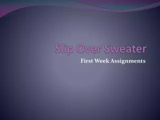 Slip Over Sweater