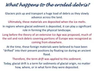 What happens to the eroded debris?