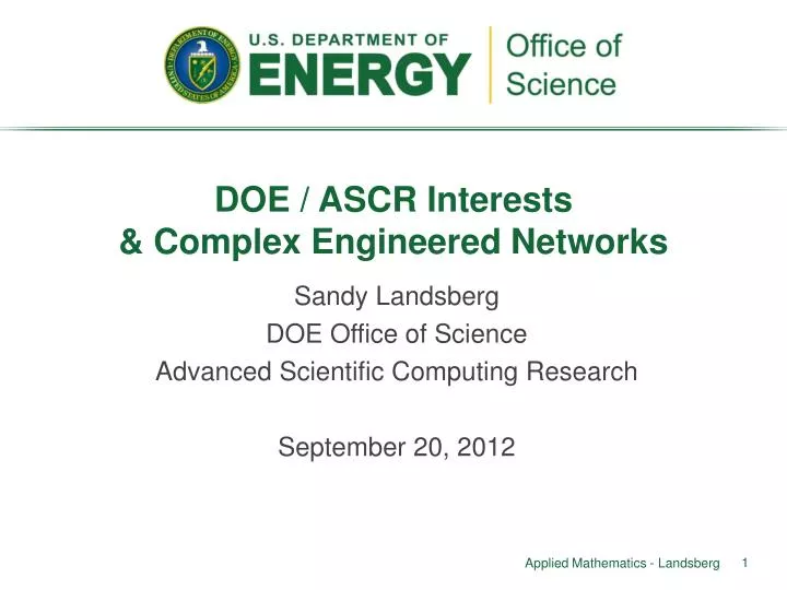 doe ascr interests complex engineered networks