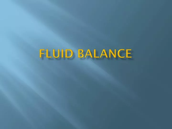 fluid balance