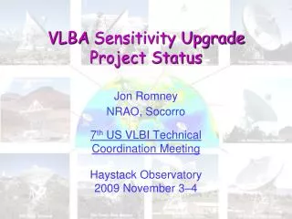 VLBA Sensitivity Upgrade Project Status