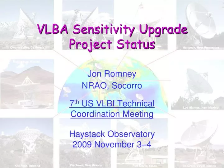 vlba sensitivity upgrade project status