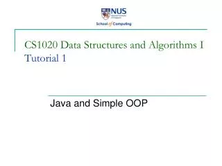 CS1020 Data Structures and Algorithms I Tutorial 1