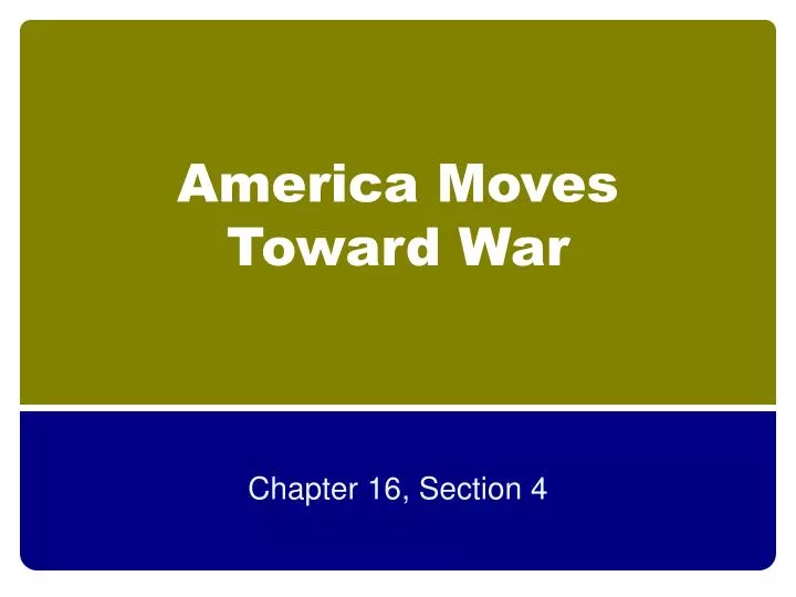 america moves toward war