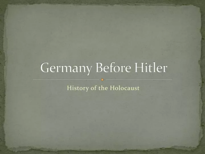 germany before hitler