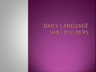 daily language skillbuilders