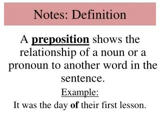 Notes: Definition