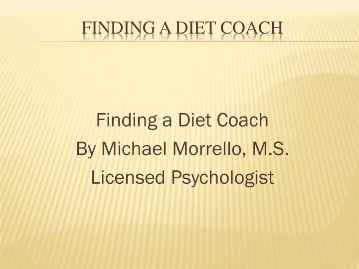 finding a diet coach