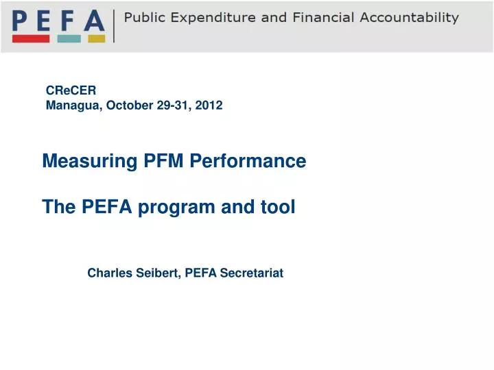 measuring pfm performance the pefa program and tool