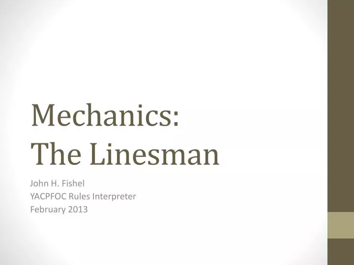 mechanics the linesman